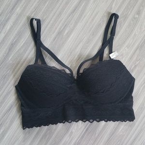 Victoria's Secret PINK black lace bralette- Small